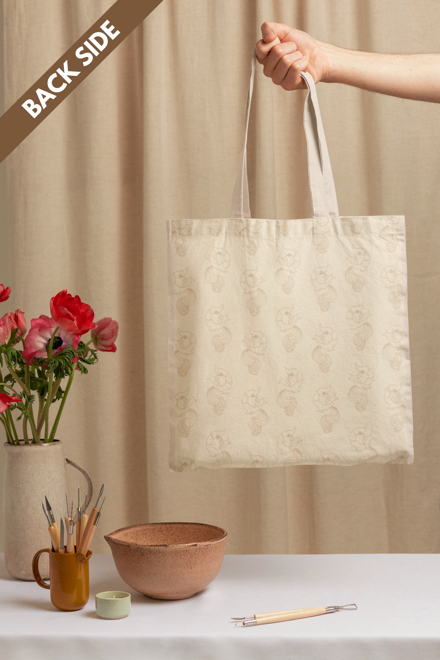 Sitar! | Raw Silk & Cotton Tote Bag