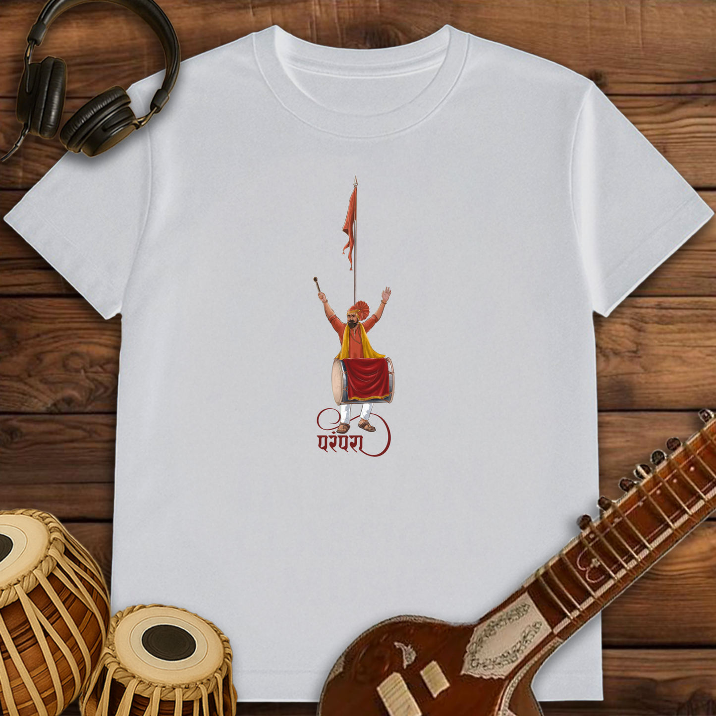 Parampara of Dhol, Tasha & Dhwaj | Unisex T-shirt | Stock Clearance