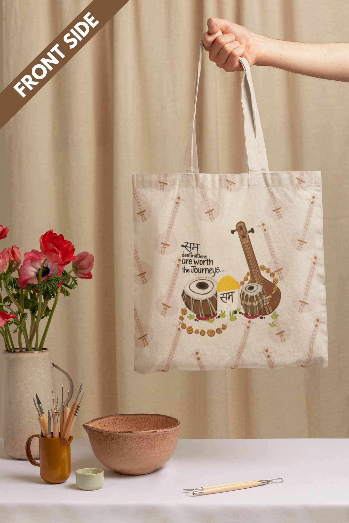 SAM, the ultimate destination! | Raw Silk & Cotton Tote Bag