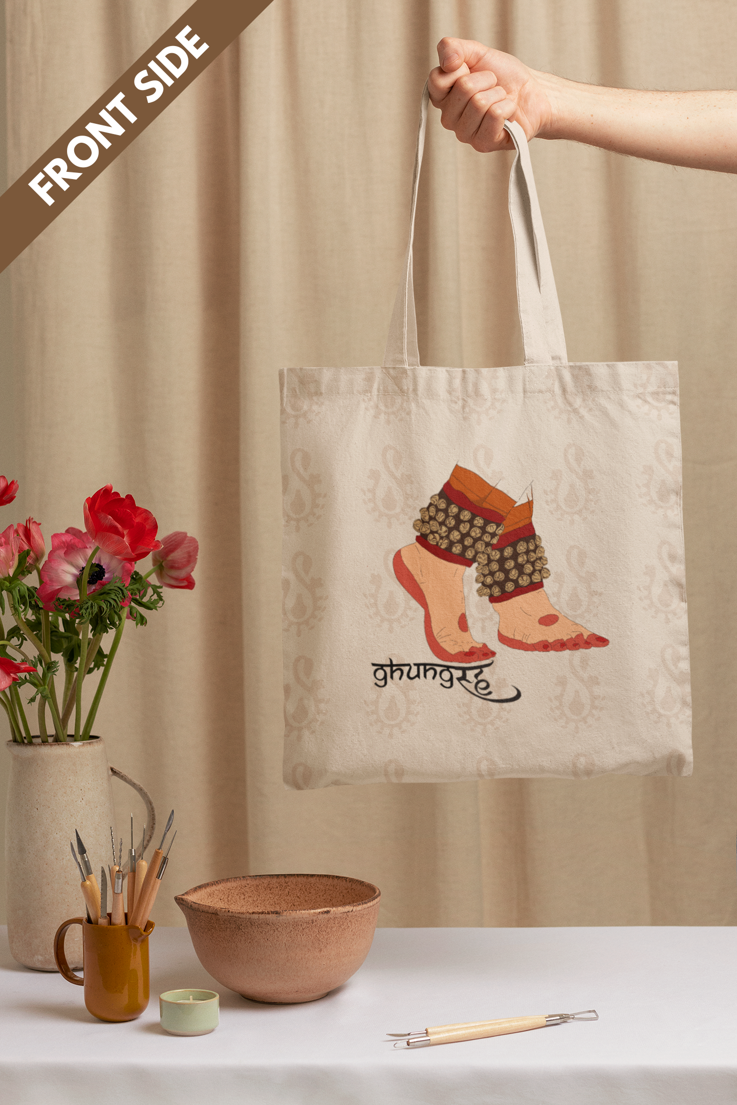 GhungRUUH | Raw Silk & Cotton Tote Bag