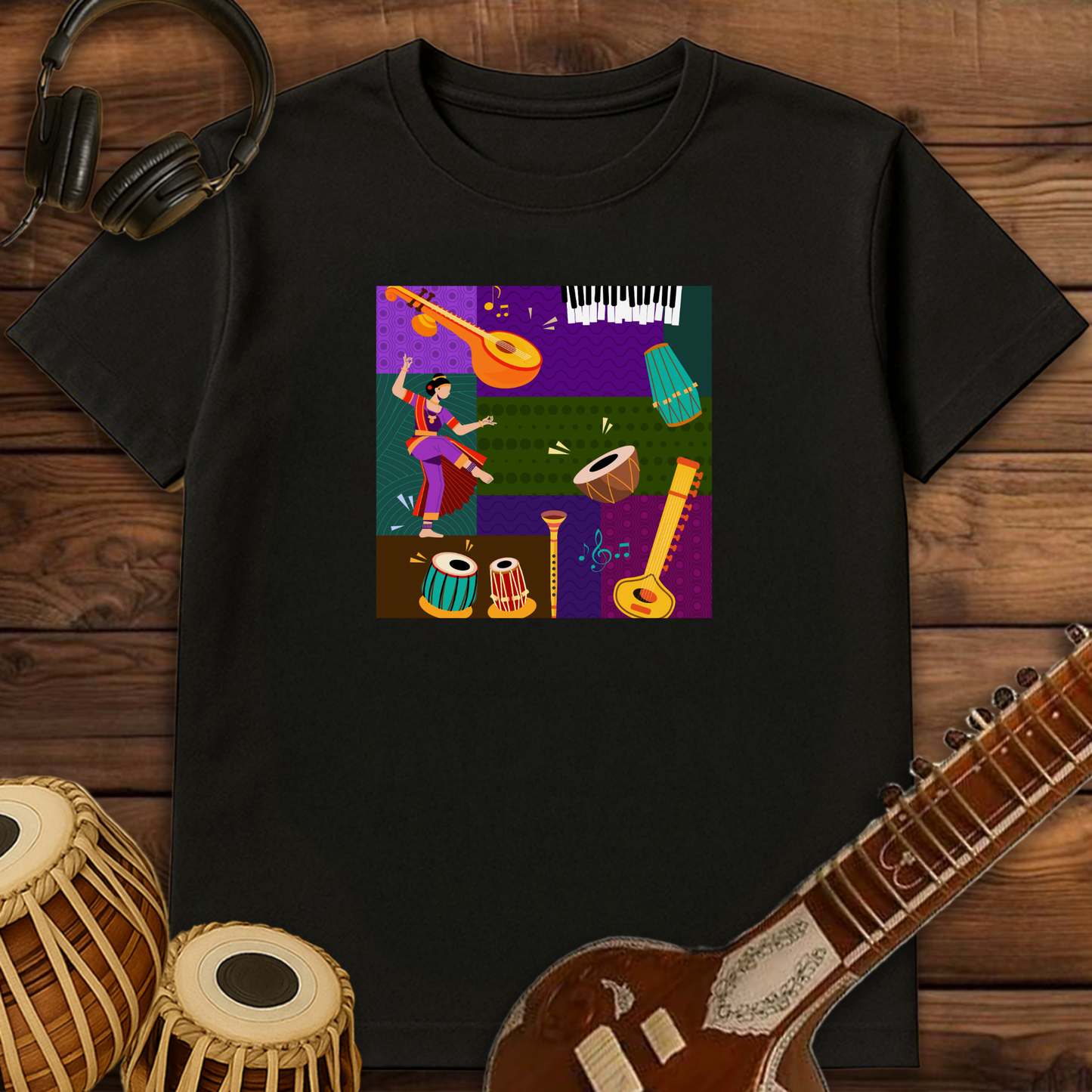 Indian Music Collage | Unisex T-shirt | Stock Clearance