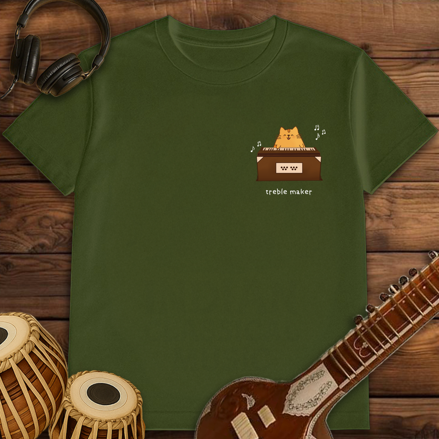 Swaru and the Harmonium (Pocket Print)| Unisex T-shirt | Stock Clearance