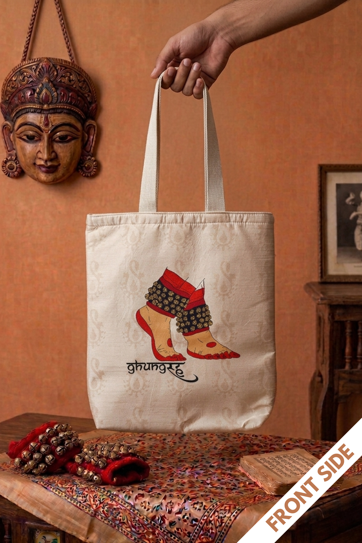 GhungRUUH | Raw Silk & Cotton Tote Bag