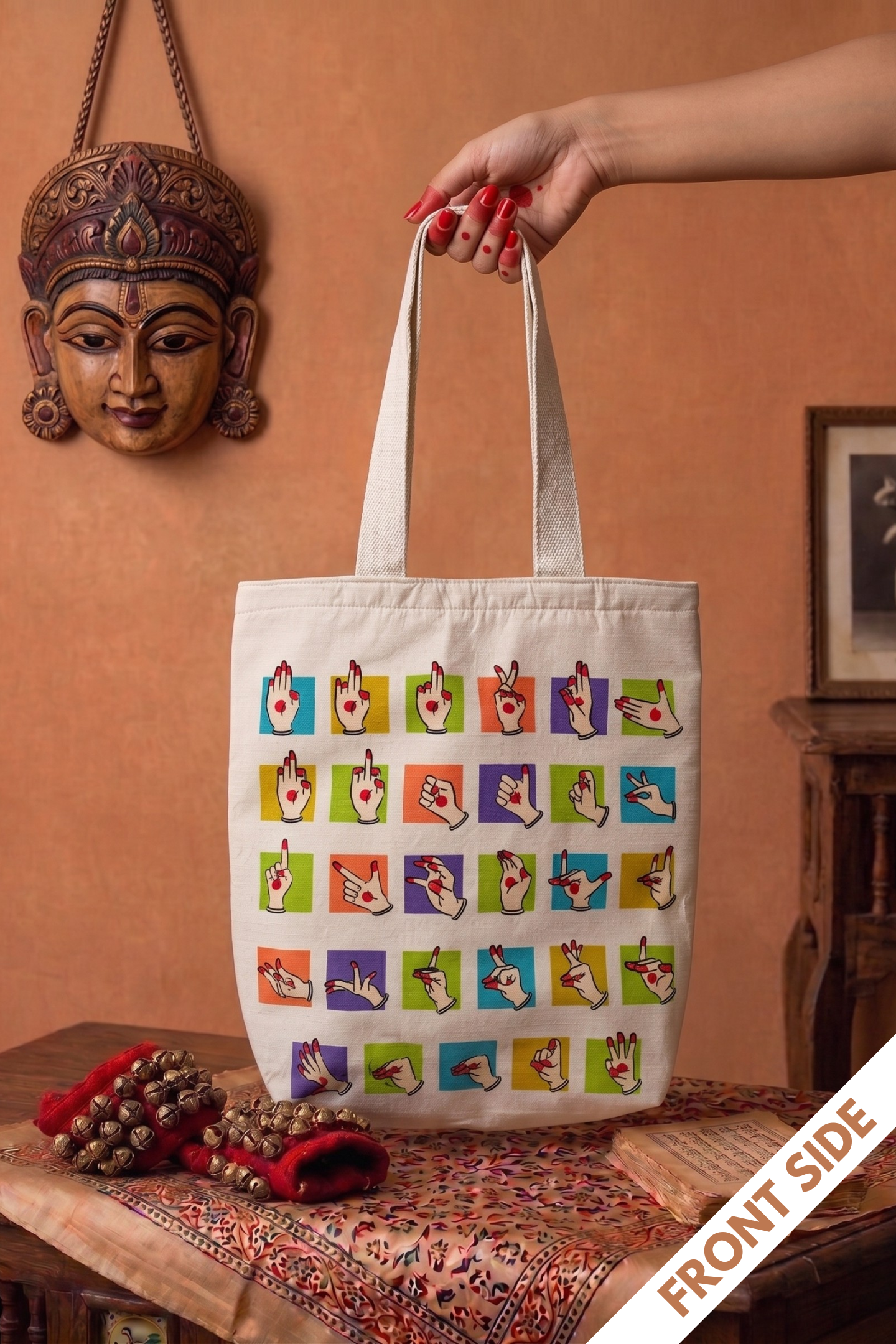 Hasta Harmony | Raw Silk & Cotton Tote Bag