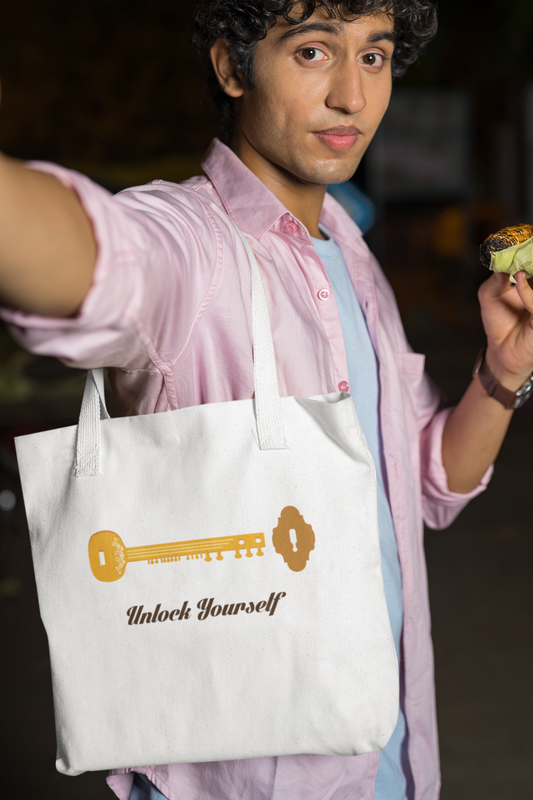 Unlock Yourself ~ Sitar | Cotton Tote Bag