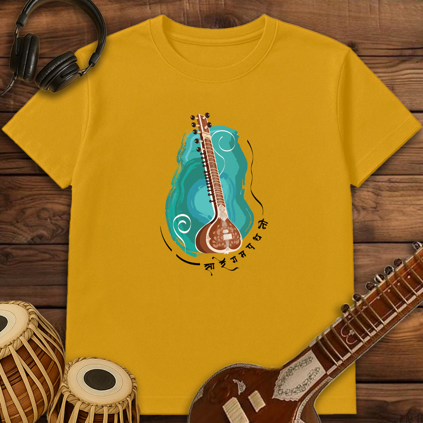 Sitar, strings of serenity | Unisex T-shirt