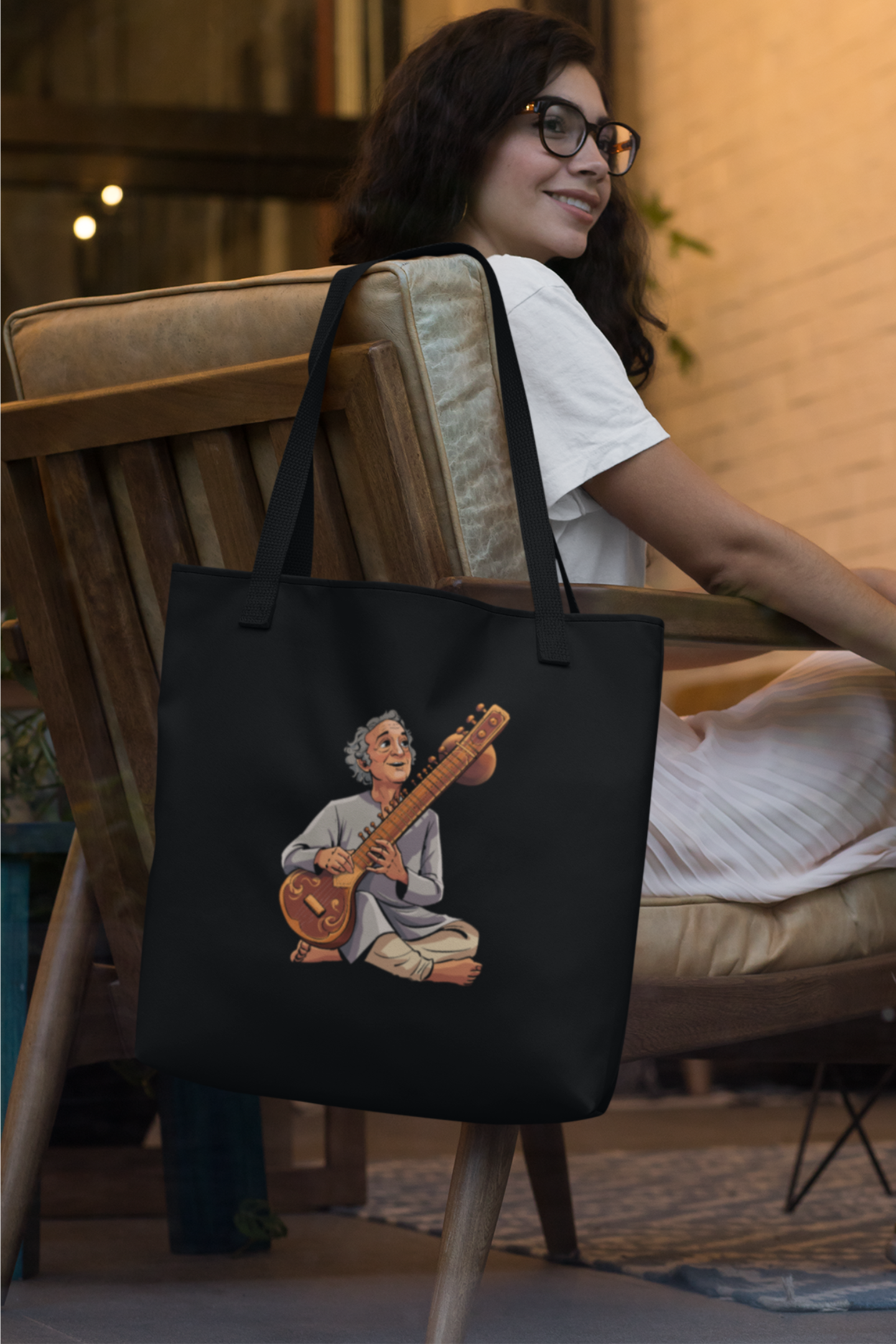 Sitar Pandit | Cotton Tote Bag