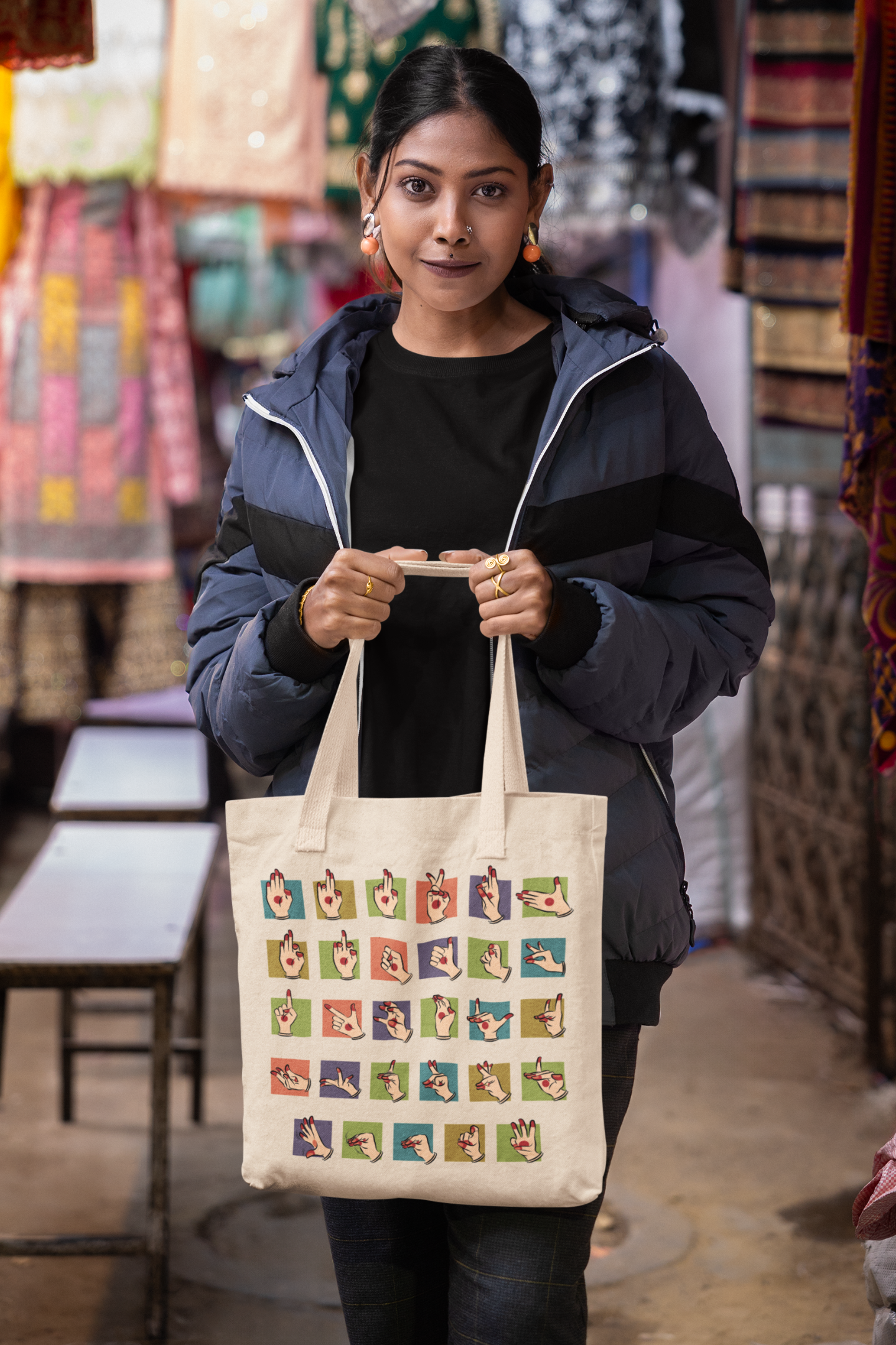 Hasta Harmony | Raw Silk & Cotton Tote Bag
