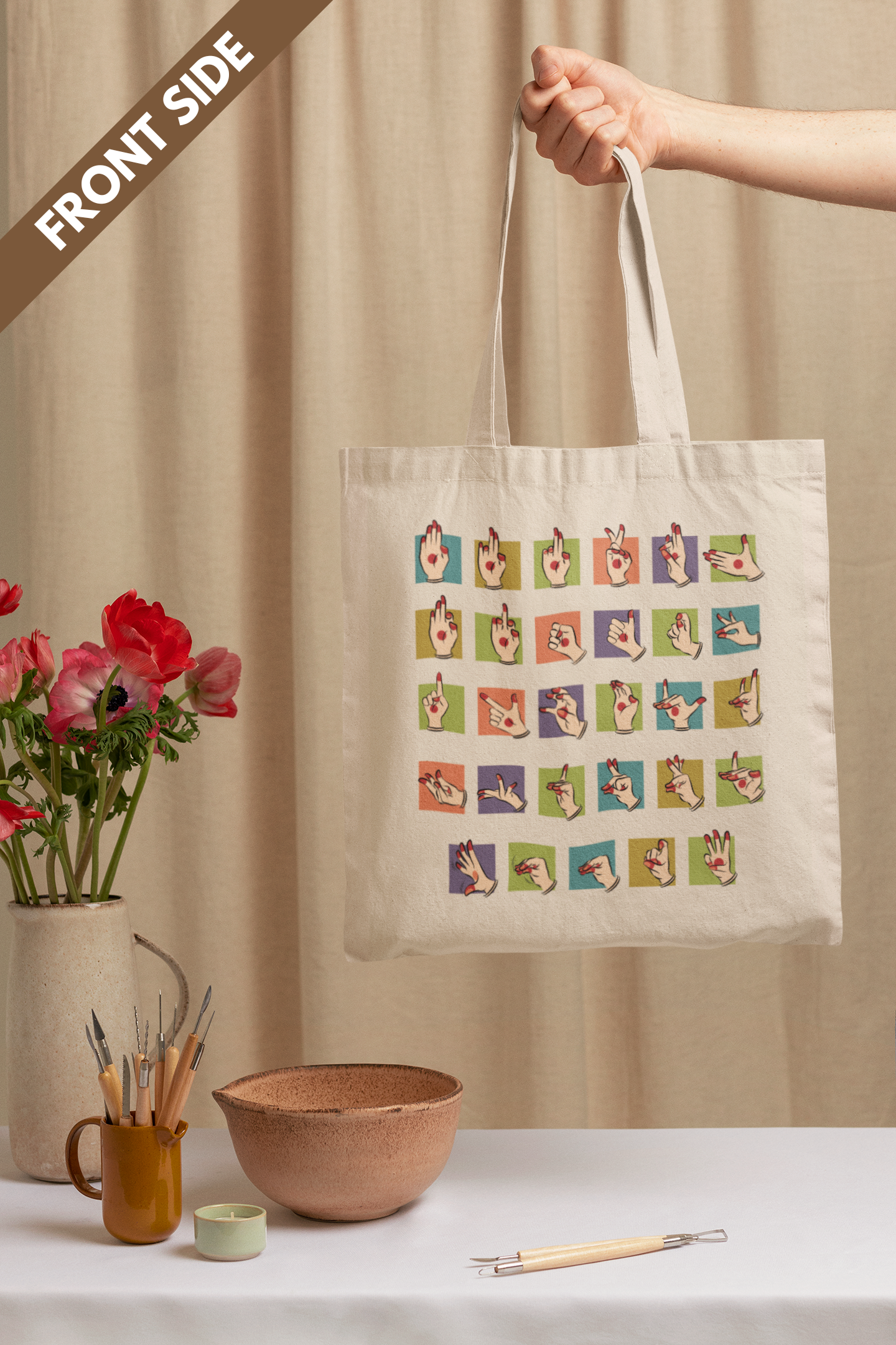 Hasta Harmony | Raw Silk & Cotton Tote Bag