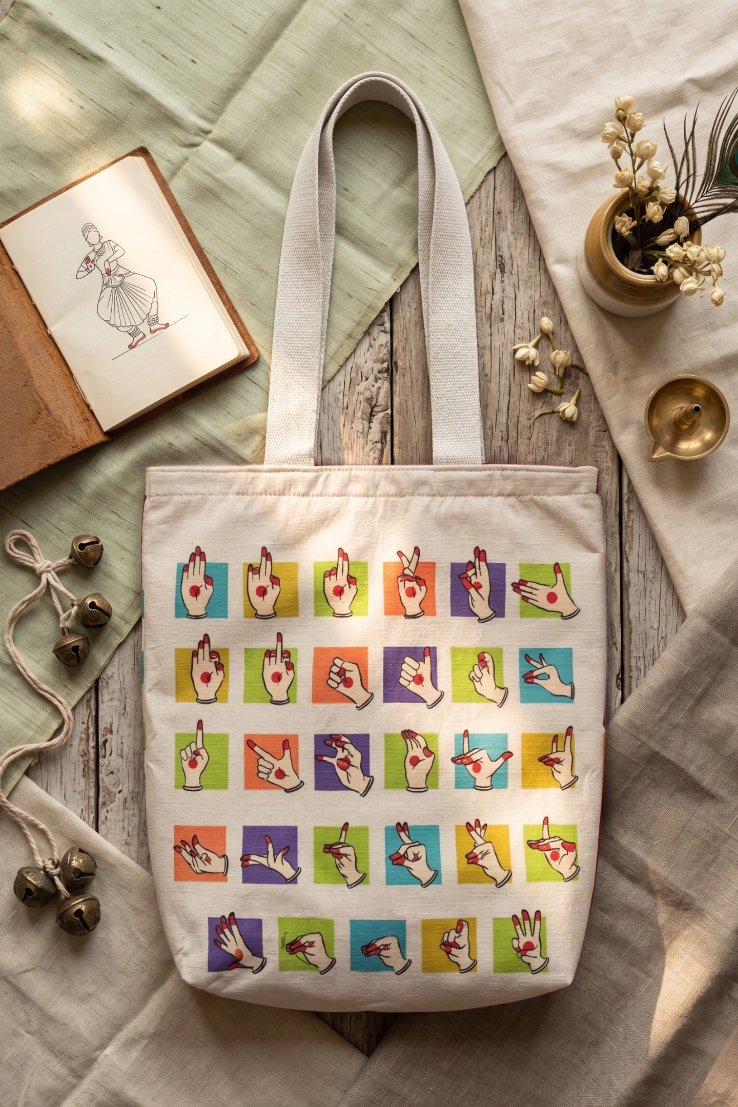 Hasta Harmony | Raw Silk & Cotton Tote Bag